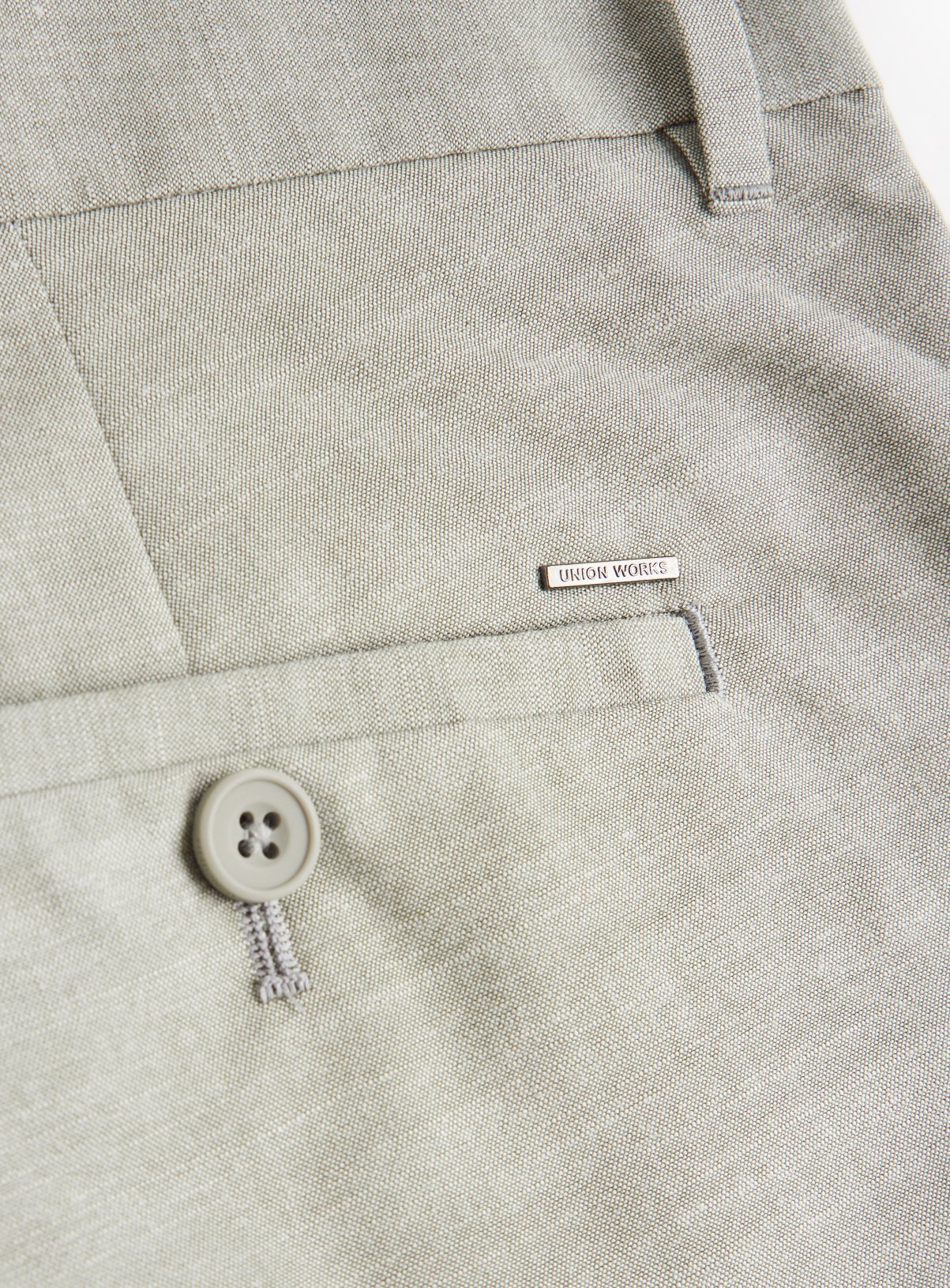 UNION WORKS Pale Green Tailored Trousers  40R - Image 4 thumbnail